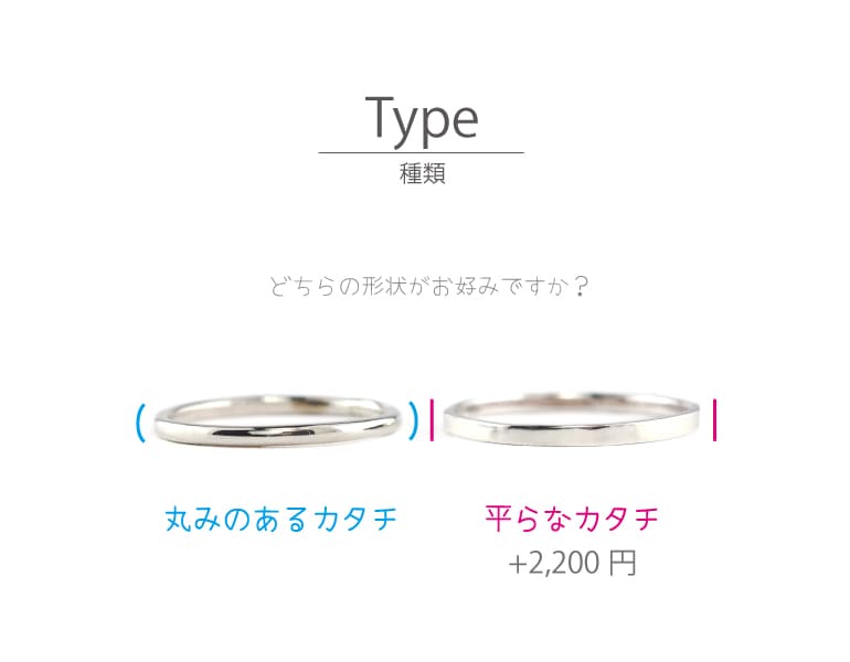 指輪作り体験は2種類の形状から選べます